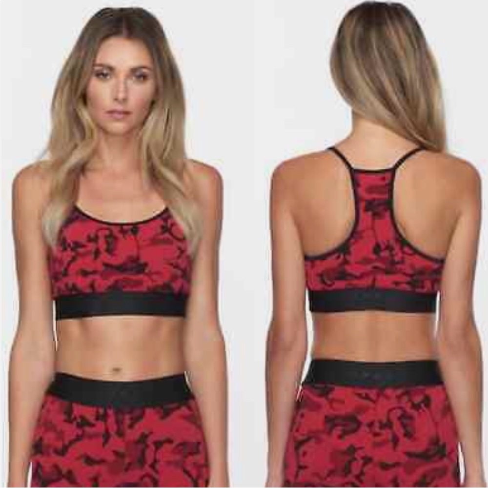 KORAL ACTIVEWEAR WOMEN’S SPORT BRA BLACK & RED / S